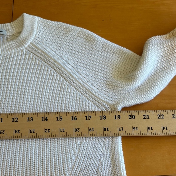 Cotton by Autumn Cashmere M cotton ivory cream orange crew neck sweater - Picture 5 of 8
